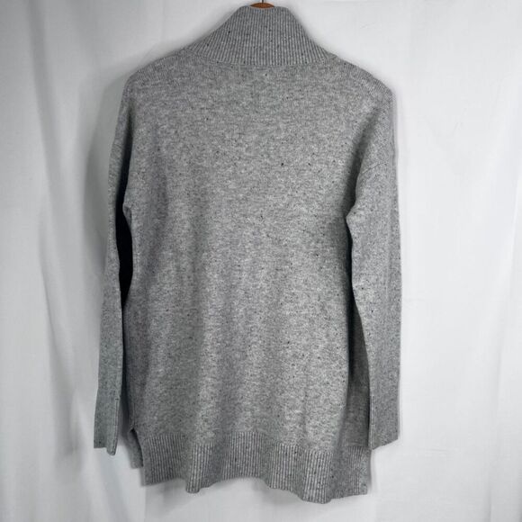 Ann Taylor LOFT Light Flecked Gray Mock Neck Ribbed Trim Sweater Size XS - Picture 3 of 8